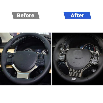 Car Carbon Fiber Steering Wheel Sets Decorative Sticker for Lexus NX200 / 200t / 300h 2014-2021, Left and Right Drive Universal, Steering Wheel Sets