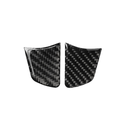 Car Carbon Fiber Steering Wheel Button Decorative Sticker for Audi A6 S6 C7 A7 S7 4G8 2012-2018, Left and Right Drive Universal, Steering Wheel Button