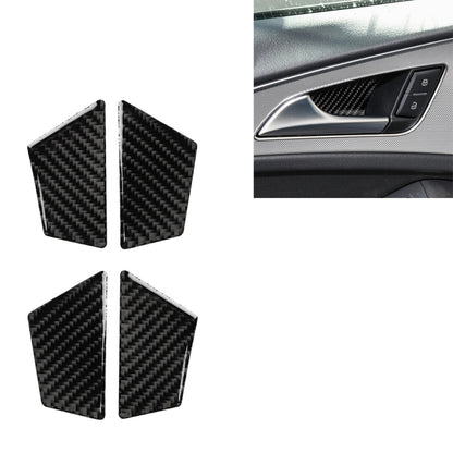 Car Carbon Fiber Inner Door Bowl Decorative Sticker for Audi A6 S6 C7 A7 S7 4G8 2012-2018, Left and Right Drive Universal, Inner Door Bowl