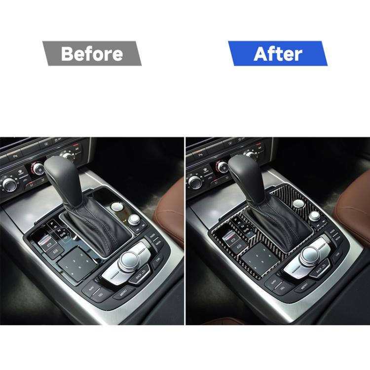 Car Carbon Fiber One-button Start Panel Decorative Sticker for Audi A6 S6 C7 A7 S7 4G8 2012-2018, Left Drive, One-button Start, Left Drive
