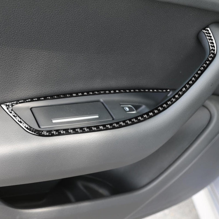 Car Carbon Fiber Glass Lifter Long Style Decorative Sticker for Audi A6 S6 C7 A7 S7 4G8 2012-2018, Left Drive, Glass Lifter, Left Drive