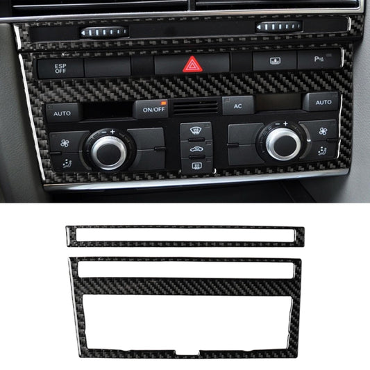 Car Carbon Fiber Solid Color Air Conditioning CD Panel Decorative Sticker for Audi A6 2005-2011, Left and Right Drive Universal, Solid Color Air Conditioning CD
