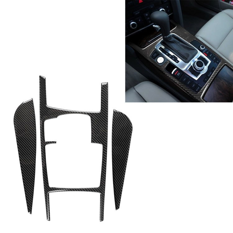 Car Carbon Fiber Gear Shift Position + Side Panel Decorative Sticker for Audi A6 2005-2011, Left Drive, Low Configuration, Gear Shift Position Left Drive, Low Configuration