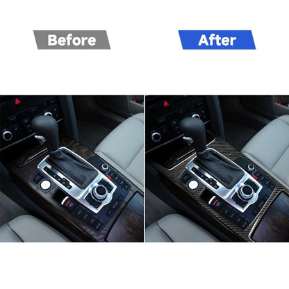 Car Carbon Fiber Gear Shift Position + Side Panel Decorative Sticker for Audi A6 2005-2011, Left Drive, Low Configuration, Gear Shift Position Left Drive, Low Configuration