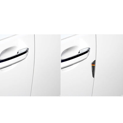 Car Carbon Fiber German Flag Pattern Anti-collision Sticker for Audi TT, Left and Right Drive Universal, Anti-collision