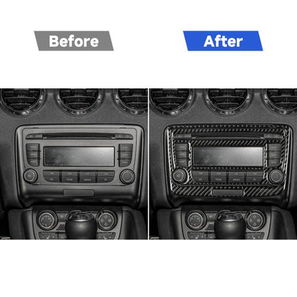 Car Carbon Fiber Air Conditioning CD Panel Decorative Sticker for Audi TT 8n 8J MK123 TTRS 2008-2014, Left and Right Drive Universal, B Style, Air Conditioning CD Panel B