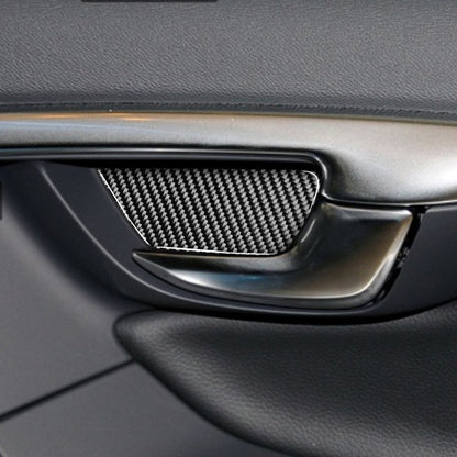 4 PCS Car Carbon Fiber Inner Door Bowl Decorative Stickers for Volvo V60 2010-2017 / S60 2010-2018, Left and Right Drive Universal, Inner Door Bowl