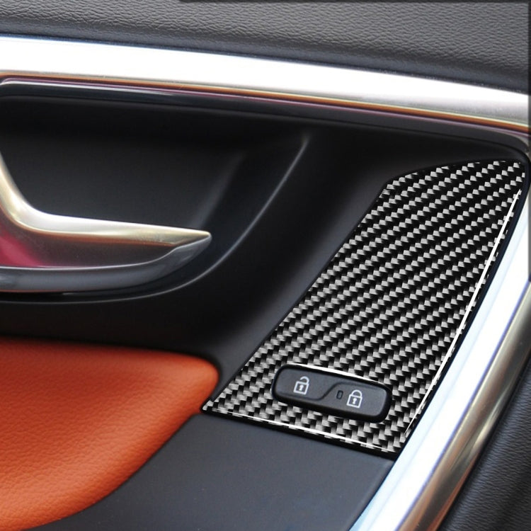 4 PCS Car Carbon Fiber Window Lifting Button Decorative Stickers for Volvo V60 / XC60 2010-2017 / S60 2010-2018, Left and Right Drive Universal, Window Lifting Button B