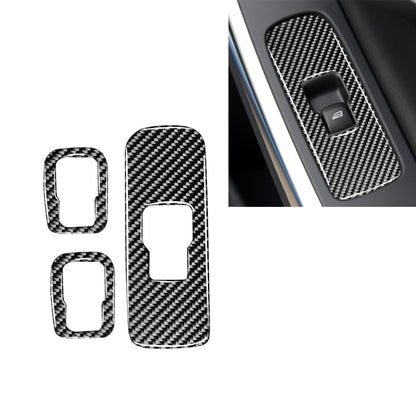 3 PCS Car Carbon Fiber Window Lifting Button Decorative Stickers for Volvo V60 2010-2017 / S60 2010-2018, Left Drive, Window Lifting Button, Left Drive
