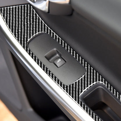4 PCS Car Carbon Fiber Window Lifting Panel Decorative Stickers for Volvo V60 2010-2017 / S60 2010-2018, Left and Right Drive Universal, Window Lifting Panel