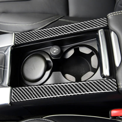 Car Carbon Fiber Armrest Cup Holder Decorative Stickers for Volvo V60 2010-2017 / S60 2010-2018, Left and Right Drive Universal, Armrest Cup Holder