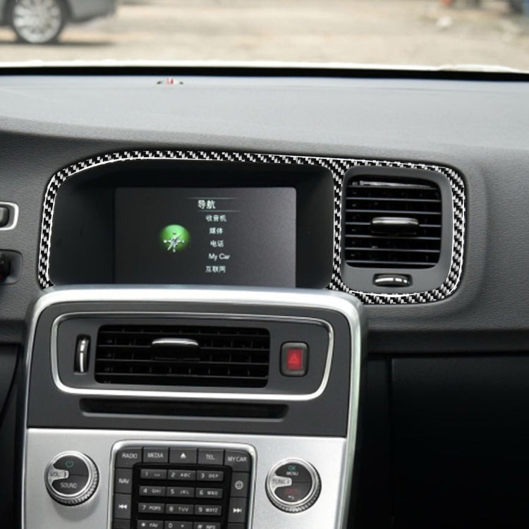 Car Carbon Fiber Navigation Frame Decorative Stickers for Volvo V60 2010-2017 / S60 2010-2018, Left Drive, Navigation Frame, Left Drive