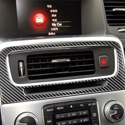 Car Carbon Fiber Central Control Air Outlet Decorative Stickers for Volvo V60 2010-2017 / S60 2010-2018, Left and Right Drive Universal, Central Control Air Outlet