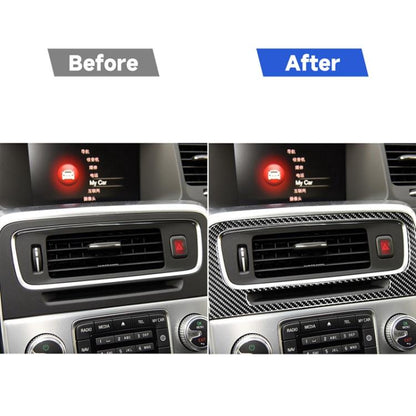 Car Carbon Fiber Central Control Air Outlet Decorative Stickers for Volvo V60 2010-2017 / S60 2010-2018, Left and Right Drive Universal, Central Control Air Outlet
