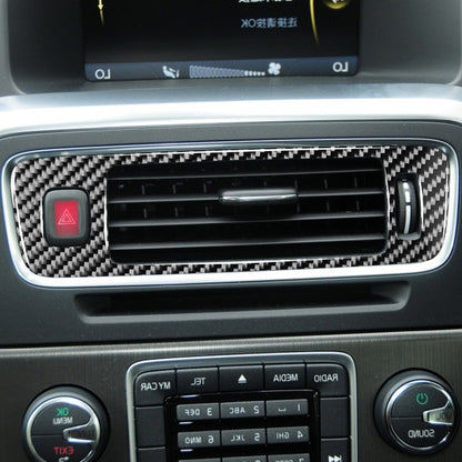 Car Carbon Fiber Central Control Below Air Outlet Decorative Stickers for Volvo V60 2010-2017 / S60 2010-2018, Right Drive, Central Control Below Air Outlet, Right Drive