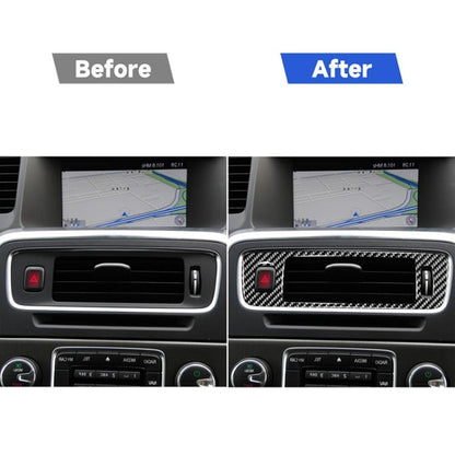 Car Carbon Fiber Central Control Below Air Outlet Decorative Stickers for Volvo V60 2010-2017 / S60 2010-2018, Right Drive, Central Control Below Air Outlet, Right Drive