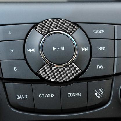 Car Carbon Fiber CD Button Decorative Sticker for Chevrolet Cruze 2009-2015, Left and Right Drive Universal, CD Button