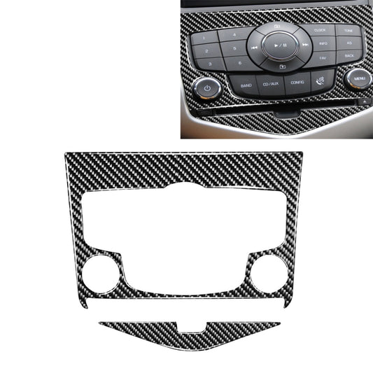 Car Carbon Fiber CD Panel Decorative Sticker for Chevrolet Cruze 2009-2015, Left and Right Drive Universal, CD Panel