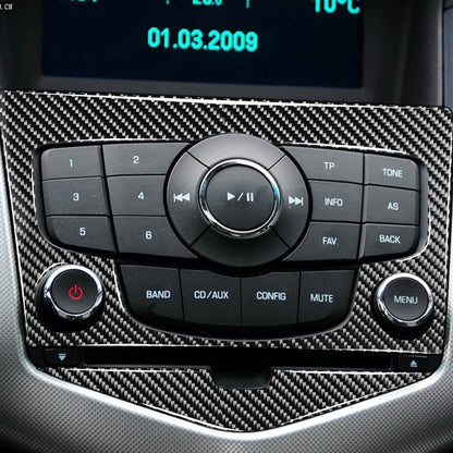 Car Carbon Fiber CD Panel Decorative Sticker for Chevrolet Cruze 2009-2015, Left and Right Drive Universal, CD Panel