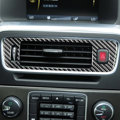 Car Carbon Fiber Central Control Below Air Outlet Decorative Stickers for Volvo V60 2010-2017 / S60 2010-2018, Left Drive , Central Control Below Air Outlet, Left Drive