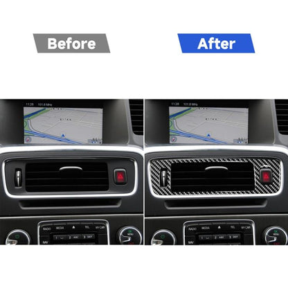 Car Carbon Fiber Central Control Below Air Outlet Decorative Stickers for Volvo V60 2010-2017 / S60 2010-2018, Left Drive , Central Control Below Air Outlet, Left Drive