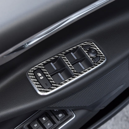 4 in 1 Car Carbon Fiber Lifting Panel Decorative Stickers for Jaguar F-PACE X761 XE X760 2016-2020, Left Drive, Lifting Panel, Left Drive