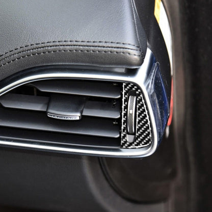 2 PCS Car Carbon Fiber Left and Right Air Outlet Decorative Stickers for Jaguar F-PACE X761 XE X760 XF X260 XJ 2016-2020, Left and Right Drive Universal, Air Outlet