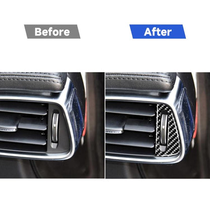 2 PCS Car Carbon Fiber Left and Right Air Outlet Decorative Stickers for Jaguar F-PACE X761 XE X760 XF X260 XJ 2016-2020, Left and Right Drive Universal, Air Outlet