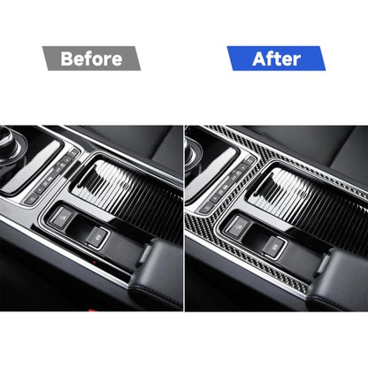 Car Carbon Fiber Central Control H Shape Decorative Stickers for Jaguar F-PACE X761 XE X760 XF X260 2016-2020, Left and Right Drive Universal, Central Control H Shape