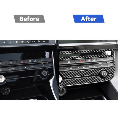 Car Carbon Fiber Air Conditioning Panel Decorative Stickers for Jaguar F-PACE X761 XE X760 XF X260 2016-2020, Left and Right Drive Universal, Air Conditioning Panel