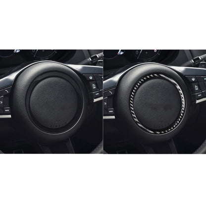 Car Carbon Fiber Steering Wheel Logo Decorative Stickers for Jaguar F-PACE X761 XE X760 XF X260 XJ 2016-2020, Left and Right Drive Universal, Steering Wheel Logo