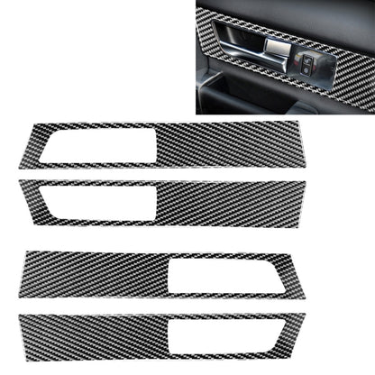 4 PCS Car Carbon Fiber Door Inner Handle Decorative Sticker for Land Rover Discovery 4 2010-2016, Left and Right Drive Universal, Door Inner Handle