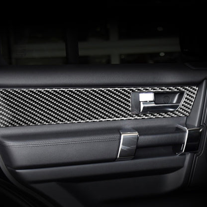 4 PCS Car Carbon Fiber Door Inner Handle Decorative Sticker for Land Rover Discovery 4 2010-2016, Left and Right Drive Universal, Door Inner Handle