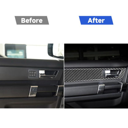 4 PCS Car Carbon Fiber Door Inner Handle Decorative Sticker for Land Rover Discovery 4 2010-2016, Left and Right Drive Universal, Door Inner Handle