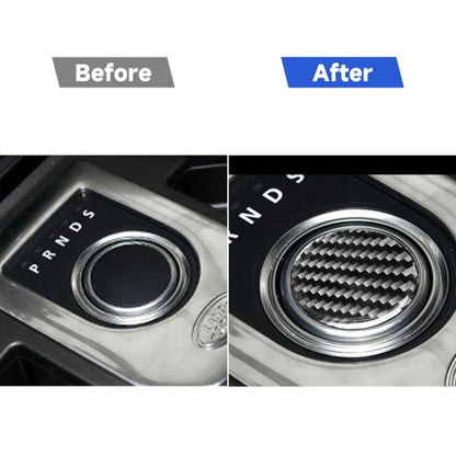 Car Carbon Fiber Gearshift Knob Decorative Sticker for Land Rover Discovery 4 2010-2016, Left and Right Drive Universal, Gearshift Knob