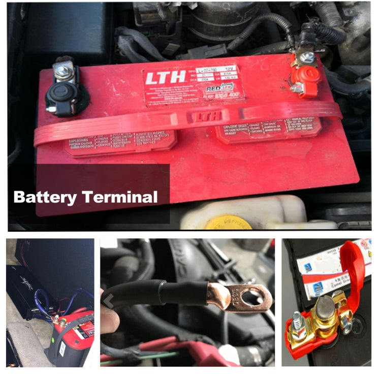 1 Pair Car Battery Cable Terminal Clamps Connectors Battery Clip Wiring with Protective Cleaning, with Protective Cleaning
