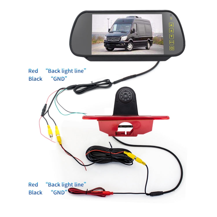 PZ465 Car Waterproof Brake Light View Camera + 7 inch Rearview Monitor for Citroen / Peugeot / Toyota, PZ465 + 7 inch Rearview Monitor