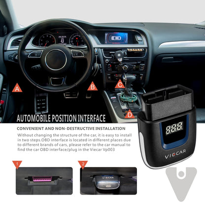 Viecar VP003 Car Mini OBD + USB / Type-C Interface Fault Detector V2.2 Bluetooth Diagnostic Tool, VP003