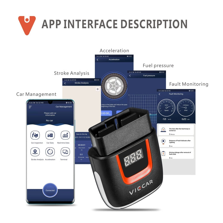 Viecar VP002 Car Mini OBD Fault Detector V1.5 WiFi Diagnostic Tool, VP002