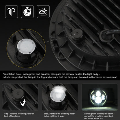 7 inch H4 / H13 DC 9V-30V 3000LM 3000K-6000K 25W Car Round Shape LED Headlight Lamps for Jeep Wrangler, with Angel Eye, For Jeep Wrangler, For Jeep Wrangler (Blue Light)