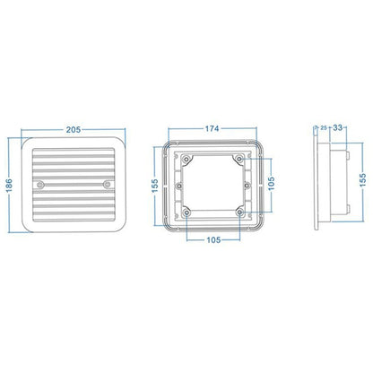 12V White Air Vent with Fan RV Trailer Caravan Gale Side Air Ventilation, A0672-02