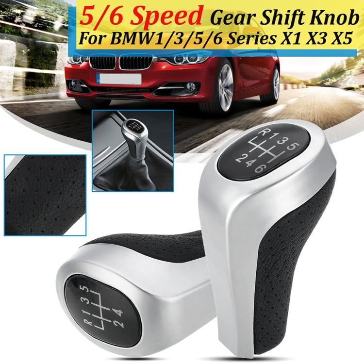 Car 6-speed Matte Silver Gear Shift Lever Knob for BMW, 6-speed Matte Silver