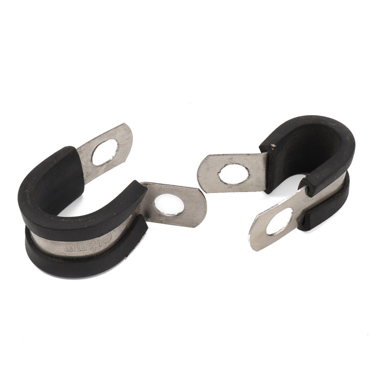 10 PCS Car Rubber Cushion Pipe Clamps Stainless Steel Clamps, Size: 1/2 inch (13mm), Size: 1/2 inch (13mm)