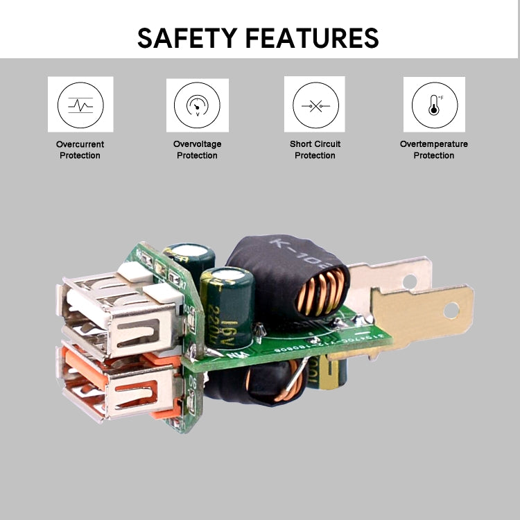 Universal Car QC3.0 Dual Port USB Charger Power Outlet Adapter 5V 2.4A IP66 with 60cm Cable, 2.4A + 60cm Cable(Blue Light), 2.4A + 60cm Cable (Green Light), 2.4A + 60cm Cable (Red Light), 2.4A + 60cm Cable (White Light)