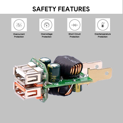 Universal Car QC3.0 Dual Port USB Charger Power Outlet Adapter 5V 2.4A IP66 with 60cm Cable, 2.4A + 60cm Cable(Blue Light), 2.4A + 60cm Cable (Green Light), 2.4A + 60cm Cable (Red Light), 2.4A + 60cm Cable (White Light)