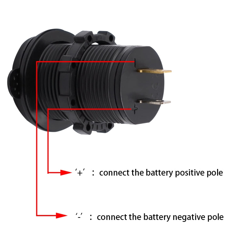 Universal Car Dual USB Charger Power Outlet Adapter 4.2A 5V IP66 with Aperture + 60cm Cable, 4.2A + 60cm Cable(Blue Light), 4.2A + 60cm Cable(Orange Light), 4.2A + 60cm Cable(Red Light)