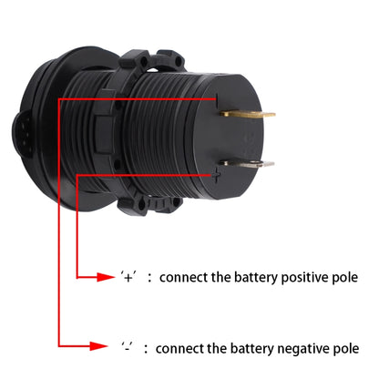 Universal Car Dual USB Charger Power Outlet Adapter 4.2A 5V IP66 with Aperture + 60cm Cable, 4.2A + 60cm Cable(Blue Light), 4.2A + 60cm Cable(Orange Light), 4.2A + 60cm Cable(Red Light)