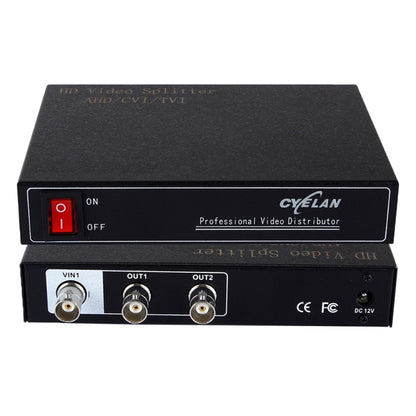 Coaxial AHD / CVI / TVI 1 into 2 Video Signal Splitter, 1 into 2