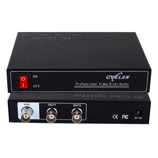 Coaxial AHD / CVI / TVI 1 into 2 Video Signal Splitter, 1 into 2