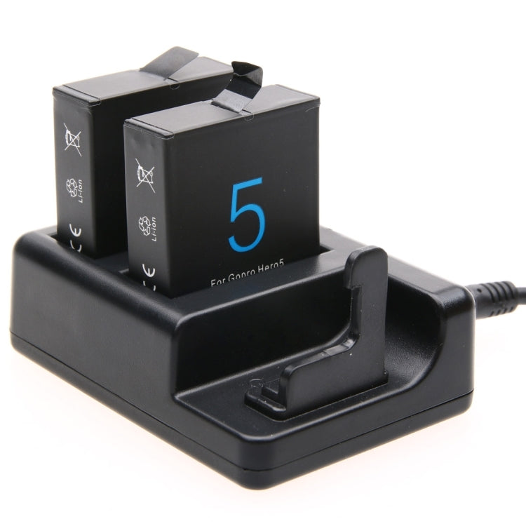Dual Batteries Charger + Remote Control Charger with USB Cable for GoPro HERO7 Black /6 /5 (AHDBT-501), Batteries not included, Battery+Remote Control Charger